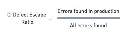 Defect Escape Ratio is equal to errors found in production divided by all errors found.